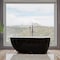 Alfi Brand 59" Black & White Oval Acrylic Free Standing Soaking Bathtub AB8862 - alternate 3